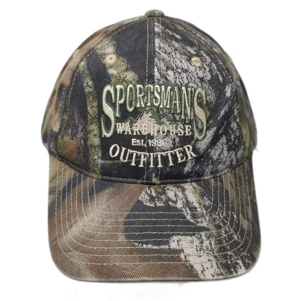 Sportsman's Warehouse Outfitter Baseball Cap Green Brown Camo OS Adjustable Hat